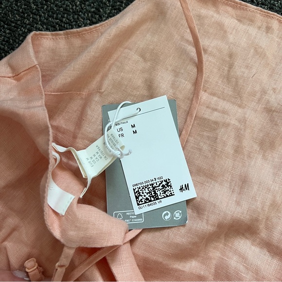 NWT Peach Linen Knot Back Top - Picture 3 of 3